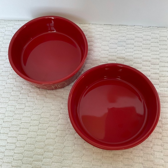 Rae Dunn by Magenta - Red HO HO HO Small Pet Food/Water Bowls - 2-Pack - Picture 5 of 10